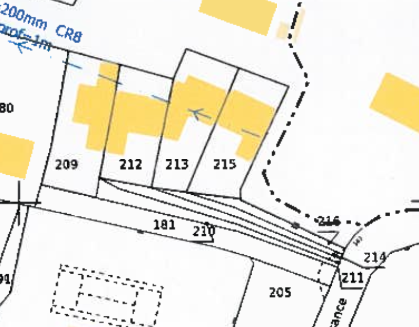 Plan cadastral avec les bandes de l’allée